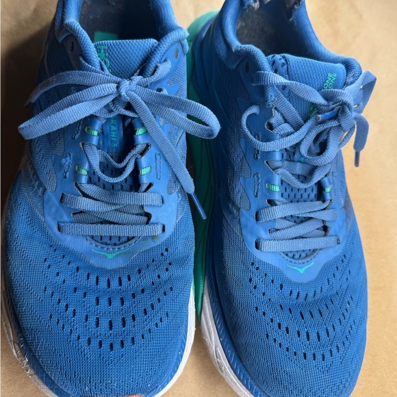 Hoka Blue and Green Sneakers with Modern Design and Breathable Upper - Picture 2 of 4